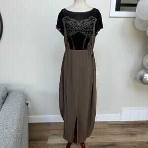 OBLIQUE Women's Short Sleeves Soft Midi Dress